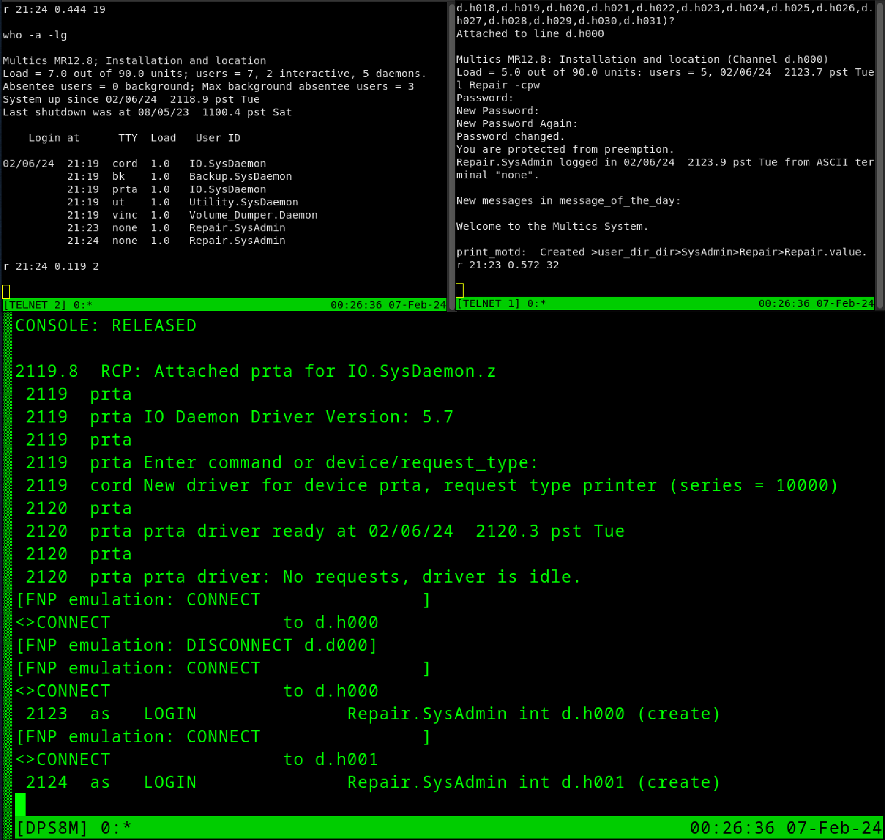 Multics MR12.8 on DPS8M on PASE for IBM i 7.5 (OS/400)