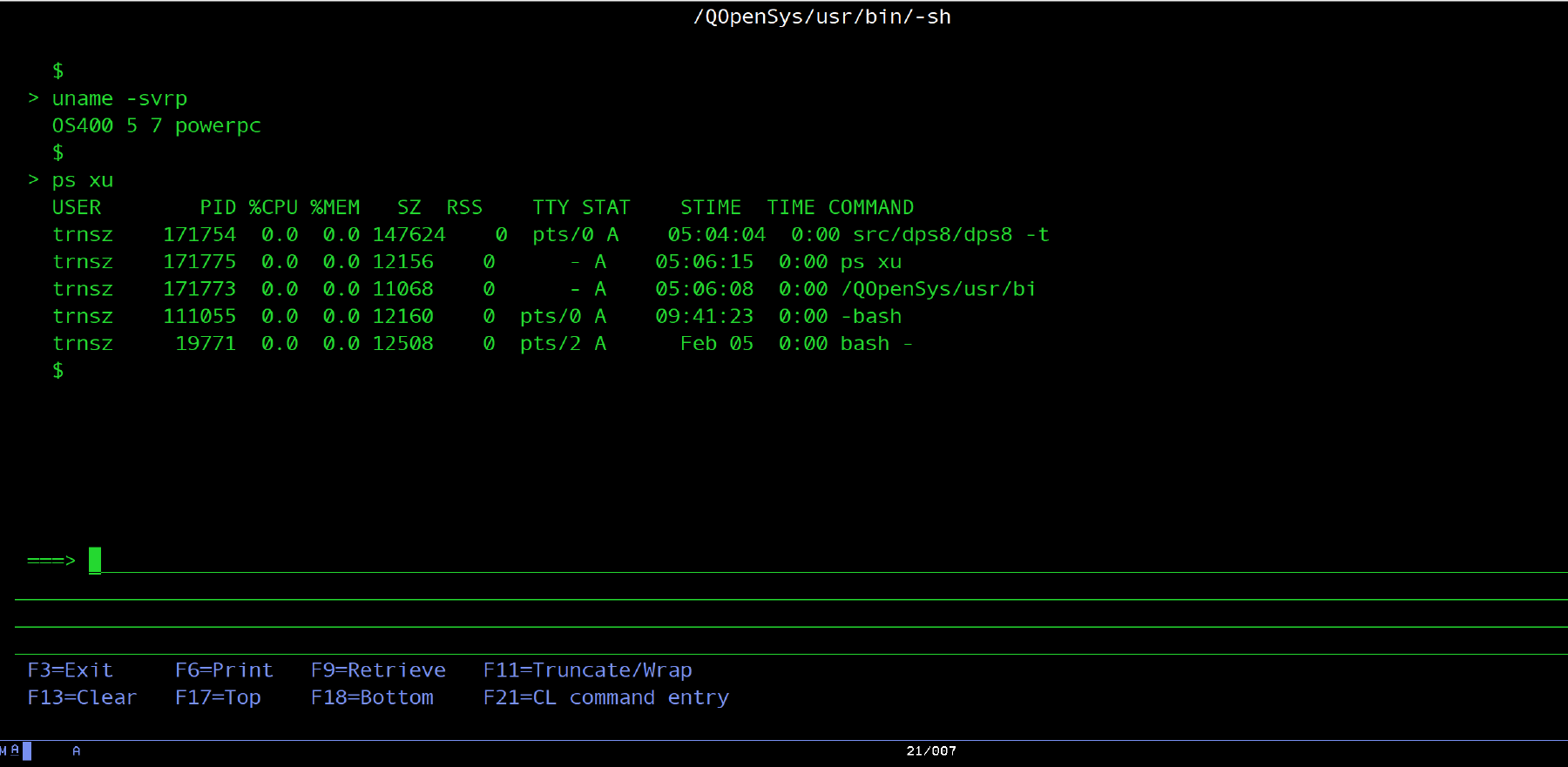 QP2SHELL：IBM PASE for i, the AIX-like environment